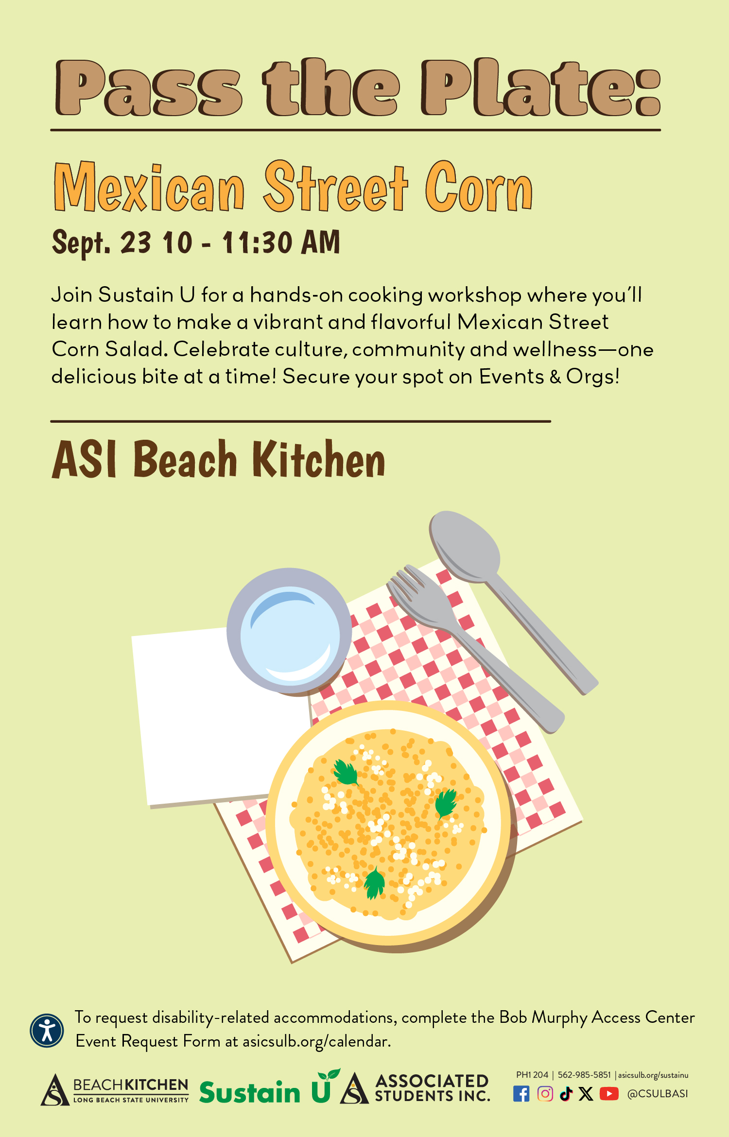 Pass the Plate
      Vegetarian Ramen
April 24
10 - 11:30 a.m.
ASI Beach Kitchen