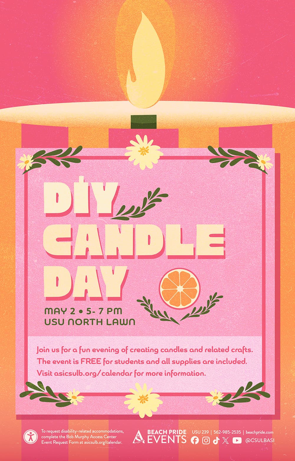 DIY Candle event May 2 from 5-7pm on North Lawn
