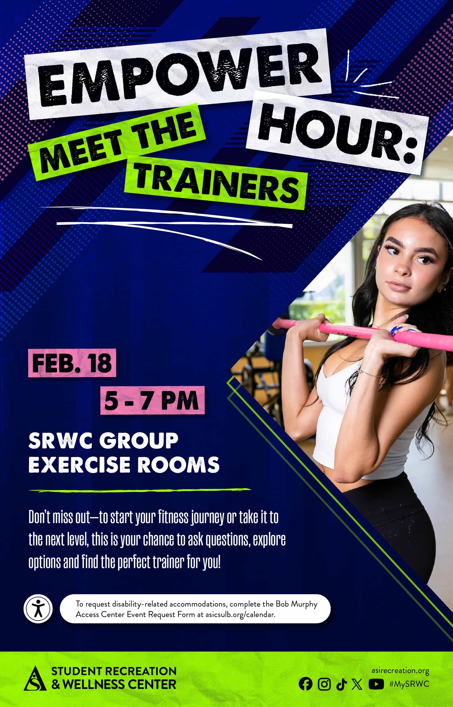 Empower Hour: Meet the TrainersFeb. 185 to 7 p.m.SRWC Group Exercise Rooms