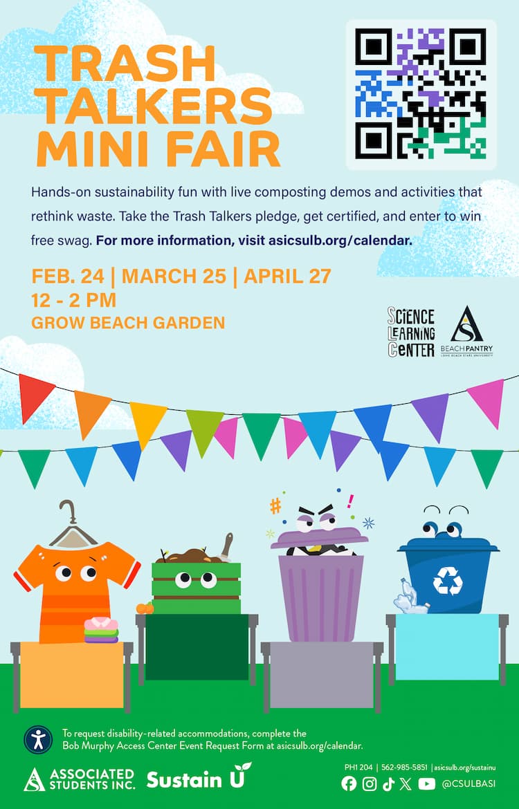 Trash Talkers Mini FairFeb. 24 | March 25 | April 712 to 2 p.m.Grow Beach Garden