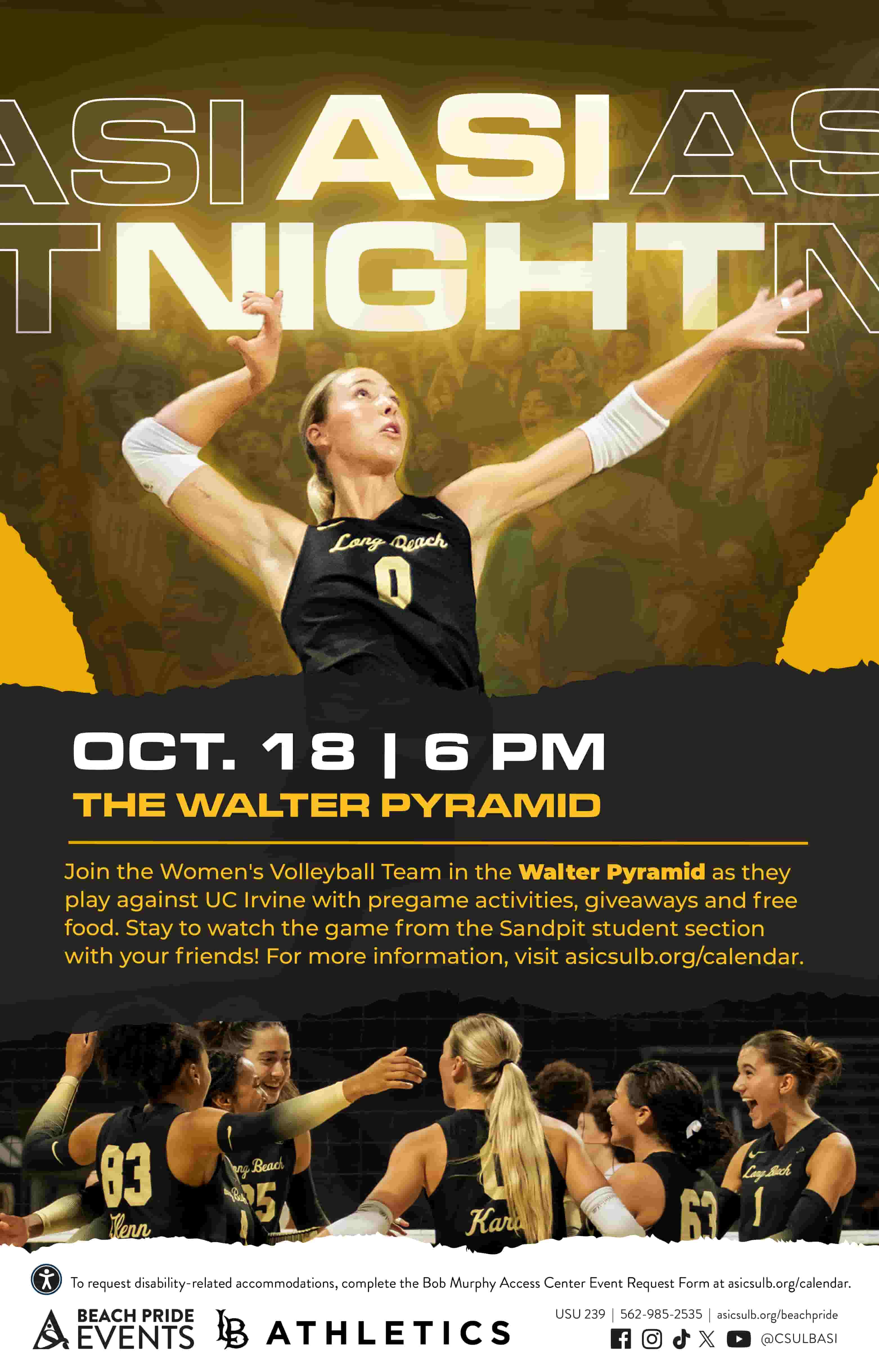 ASI Night Women's Volleyball Event Poster