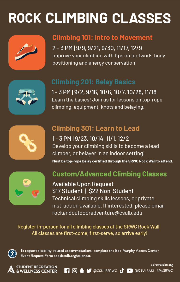 rock climbing classes poster