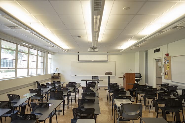 a typical classroom facing front